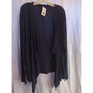 HUE Ribbed Knit Wrap Cardigan, 3X